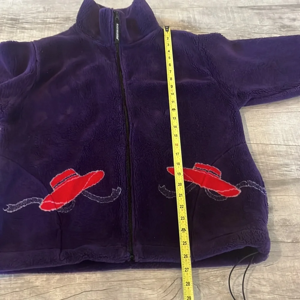 Black Mountain Outdoor Heavy Fleece Jacket Size M Purple Chic‎ Red Hat Vintage